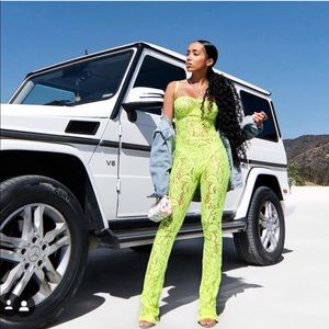 Lace green jumpsuit size L